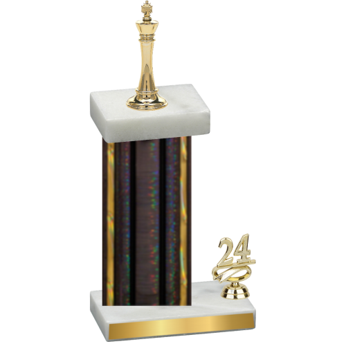 Accented Single Black Glacier Year Chess Trophy