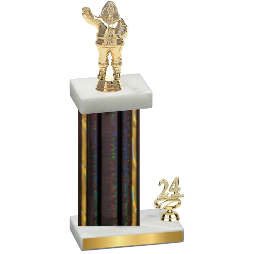 Accented Single Black Glacier Year Holiday Trophy