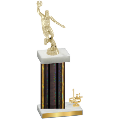 Accented Single Black Glacier First Place Basketball Trophy