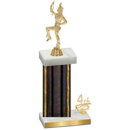 Accented Single Black Glacier Fourth Place Majorette Trophy