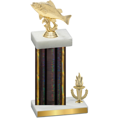 Accented Single Black Glacier Victory Fishing Trophy