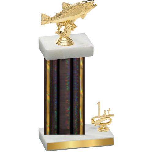 Accented Single Black Glacier First Place Fishing Trophy