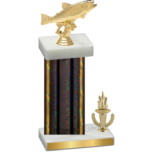 Accented Single Black Glacier Victory Fishing Trophy