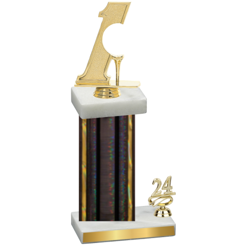 Accented Single Black Glacier Year Golf Trophy