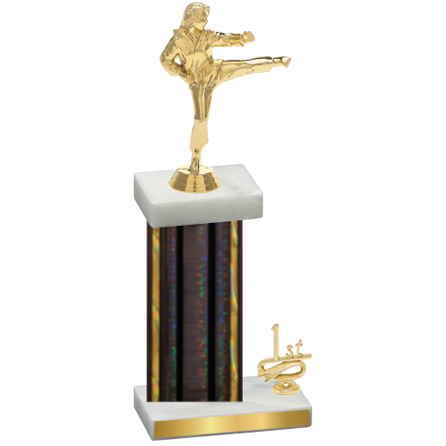 Accented Single Black Glacier First Place Karate Trophy