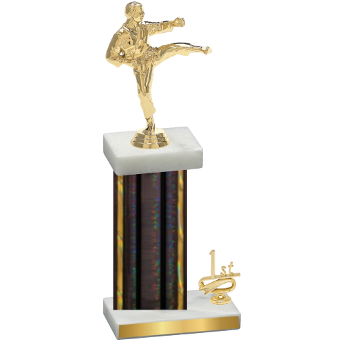 Accented Single Black Glacier First Place Karate Trophy