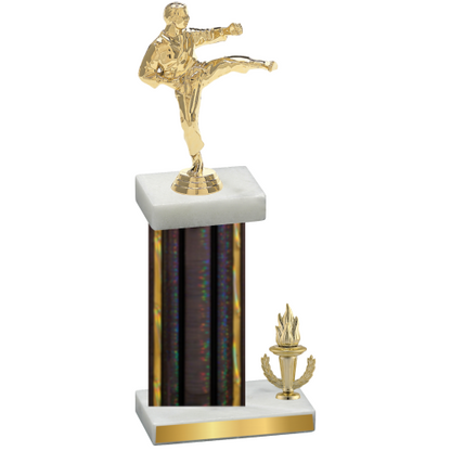 Accented Single Black Glacier Victory Karate Trophy