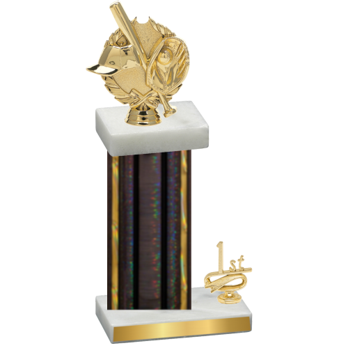 Accented Single Black Glacier First Place Baseball Trophy