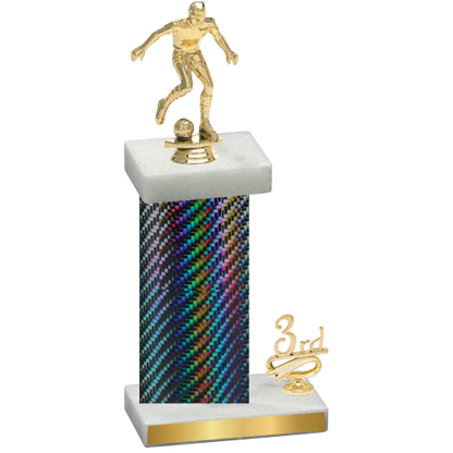 Accented Single Black Carbon Fiber Third Place Soccer Trophy