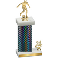 Accented Single Black Carbon Fiber Year Soccer Trophy