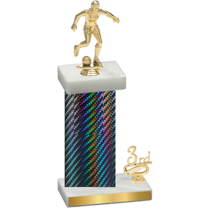 Accented Single Black Carbon Fiber Third Place Soccer Trophy