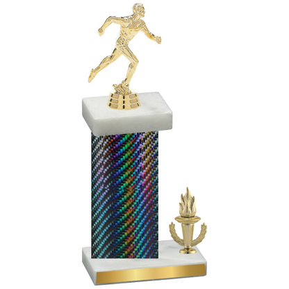 Accented Single Black Carbon Fiber Victory Running Trophy