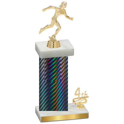 Accented Single Black Carbon Fiber Fourth Place Running Trophy