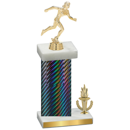 Accented Single Black Carbon Fiber Victory Running Trophy