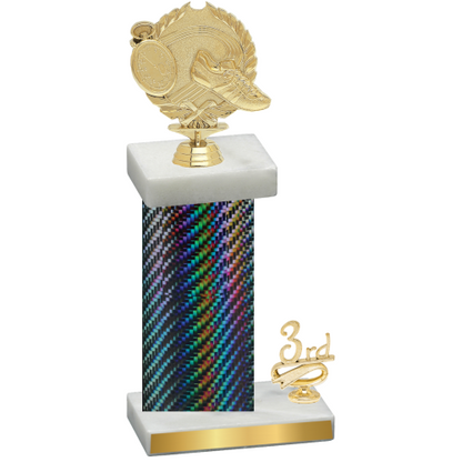 Accented Single Black Carbon Fiber Third Place Running Trophy