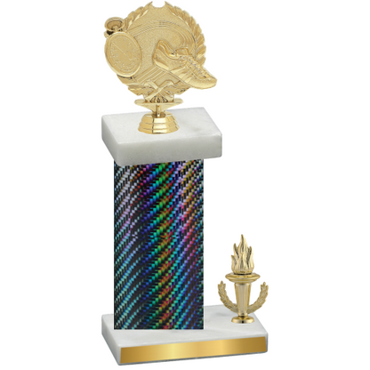 Accented Single Black Carbon Fiber Victory Running Trophy