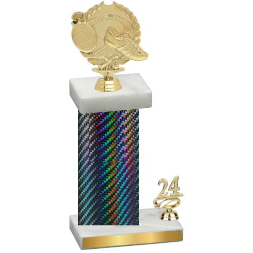 Accented Single Black Carbon Fiber Year Running Trophy