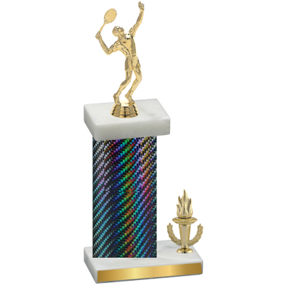 Accented Single Black Carbon Fiber Victory Tennis Trophy