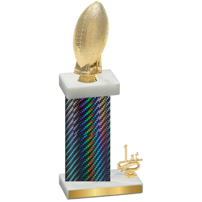 Accented Single Black Carbon Fiber First Place Football Trophy