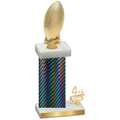Accented Single Black Carbon Fiber Fourth Place Football Trophy