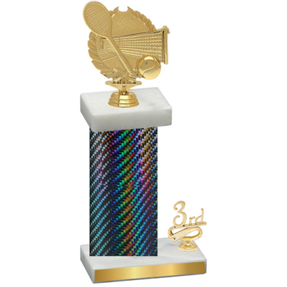 Accented Single Black Carbon Fiber Third Place Tennis Trophy