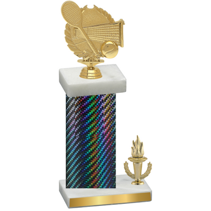 Accented Single Black Carbon Fiber Victory Tennis Trophy