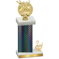 Accented Single Black Carbon Fiber Second Place Bowling Trophy