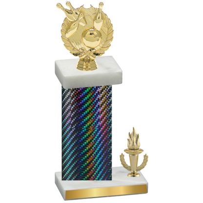 Accented Single Black Carbon Fiber Victory Bowling Trophy