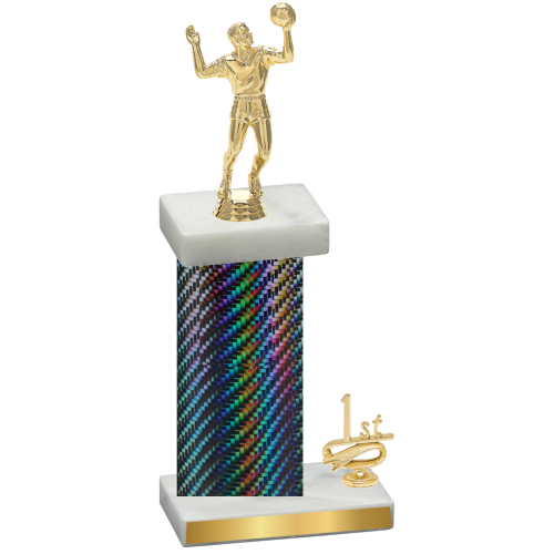 Accented Single Black Carbon Fiber First Place Volleyball Trophy