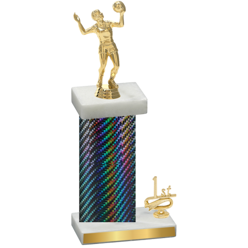 Accented Single Black Carbon Fiber First Place Volleyball Trophy