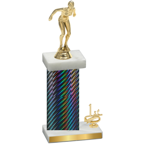 Accented Single Black Carbon Fiber First Place Tennis Trophy