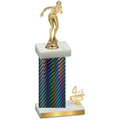 Accented Single Black Carbon Fiber Fourth Place Tennis Trophy