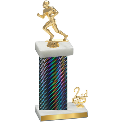 Accented Single Black Carbon Fiber Second Place Football Trophy