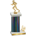 Accented Single Black Carbon Fiber Fourth Place Football Trophy