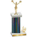 Accented Single Black Carbon Fiber Fourth Place Cheerleading Trophy