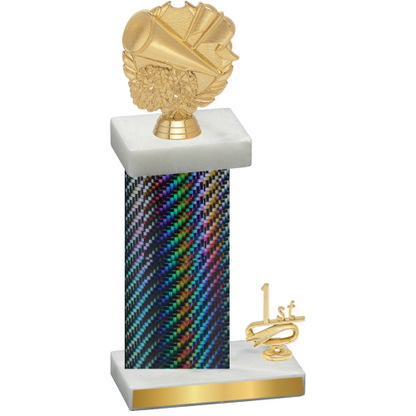 Accented Single Black Carbon Fiber First Place Cheerleading Trophy