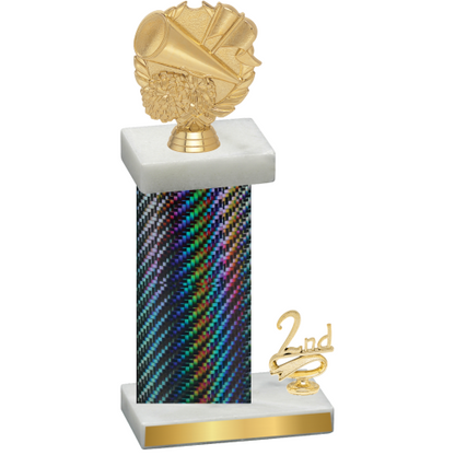 Accented Single Black Carbon Fiber Second Place Cheerleading Trophy