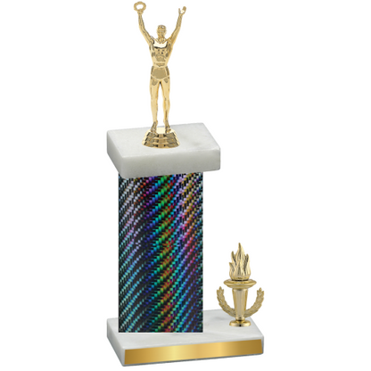 Accented Single Black Carbon Fiber Victory Victory Trophy