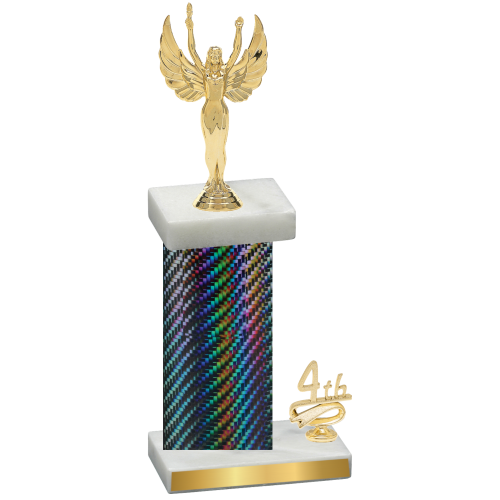 Accented Single Black Carbon Fiber Fourth Place Victory Trophy