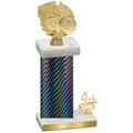 Accented Single Black Carbon Fiber Fourth Place Basketball Trophy