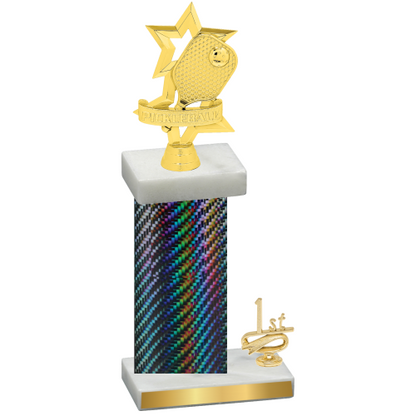 Accented Single Black Carbon Fiber First Place Pickleball Trophy