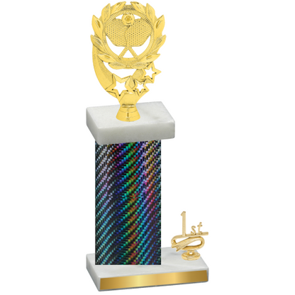 Accented Single Black Carbon Fiber First Place Pickleball Trophy