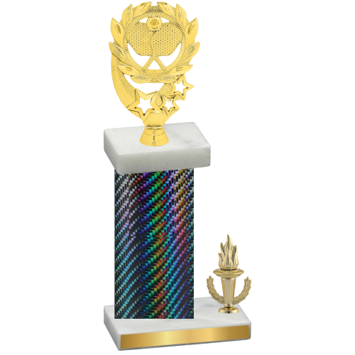 Accented Single Black Carbon Fiber Victory Pickleball Trophy