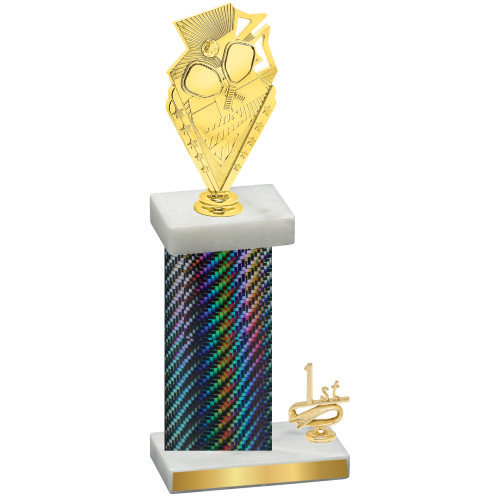 Accented Single Black Carbon Fiber First Place Pickleball Trophy