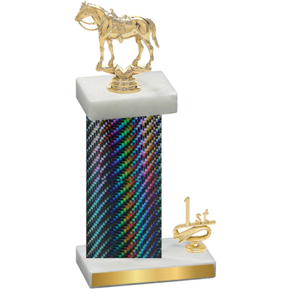 Accented Single Black Carbon Fiber First Place Horses Trophy