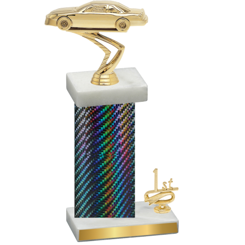 Accented Single Black Carbon Fiber First Place Cars Trophy