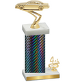 Accented Single Black Carbon Fiber Fourth Place Cars Trophy