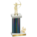 Accented Single Black Carbon Fiber Fourth Place Archery Trophy