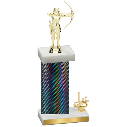 Accented Single Black Carbon Fiber First Place Archery Trophy