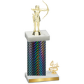 Accented Single Black Carbon Fiber Fourth Place Archery Trophy